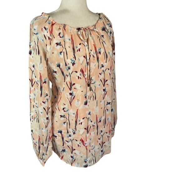 Haute Hippie Peach Floral Tribe Printed Long Sleeve Top Size Small - Picture 3 of 8